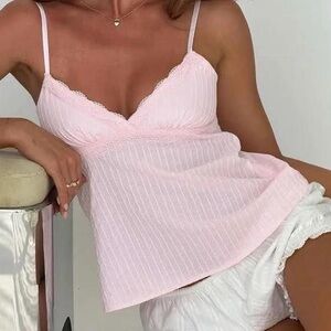 Princess Polly Pink Lace Trim Cami Top